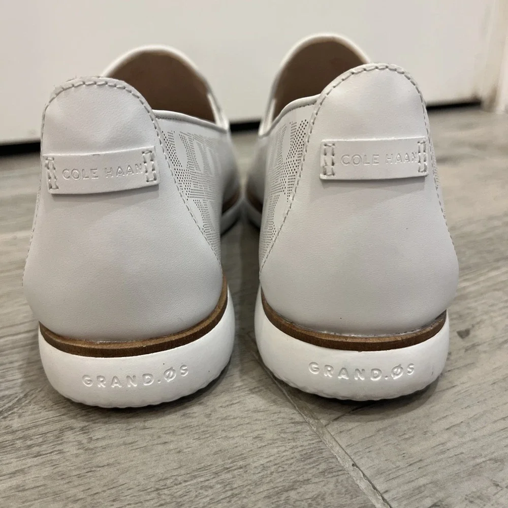 Cole Haan Grand Ambition Women's Size 8.5 B White Slip On Shoes EUC